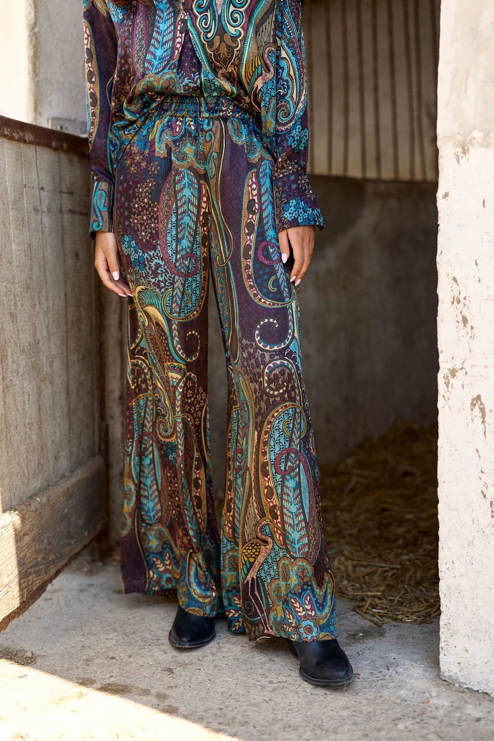 Shop Lorine Silk Pant in Lutetia Print - Lauren Vidal Paris