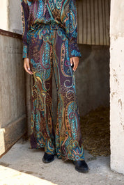 Shop Lorine Silk Pant in Lutetia Print - Lauren Vidal Paris