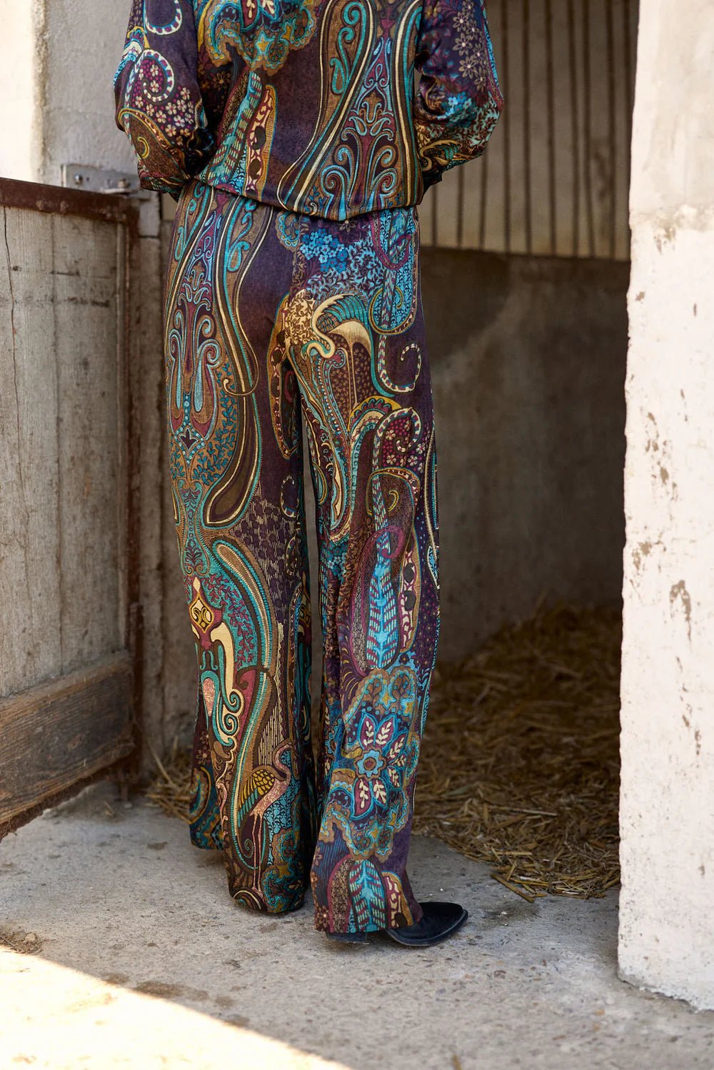 Shop Lorine Silk Pant in Lutetia Print - Lauren Vidal Paris