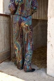 Shop Lorine Silk Pant in Lutetia Print - Lauren Vidal Paris