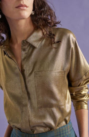 Shop Luche Metallic Shirt | Gold - Elk The Label