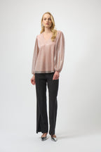 Shop Lurex Pleated Knit Straight Top - Joseph Ribkoff
