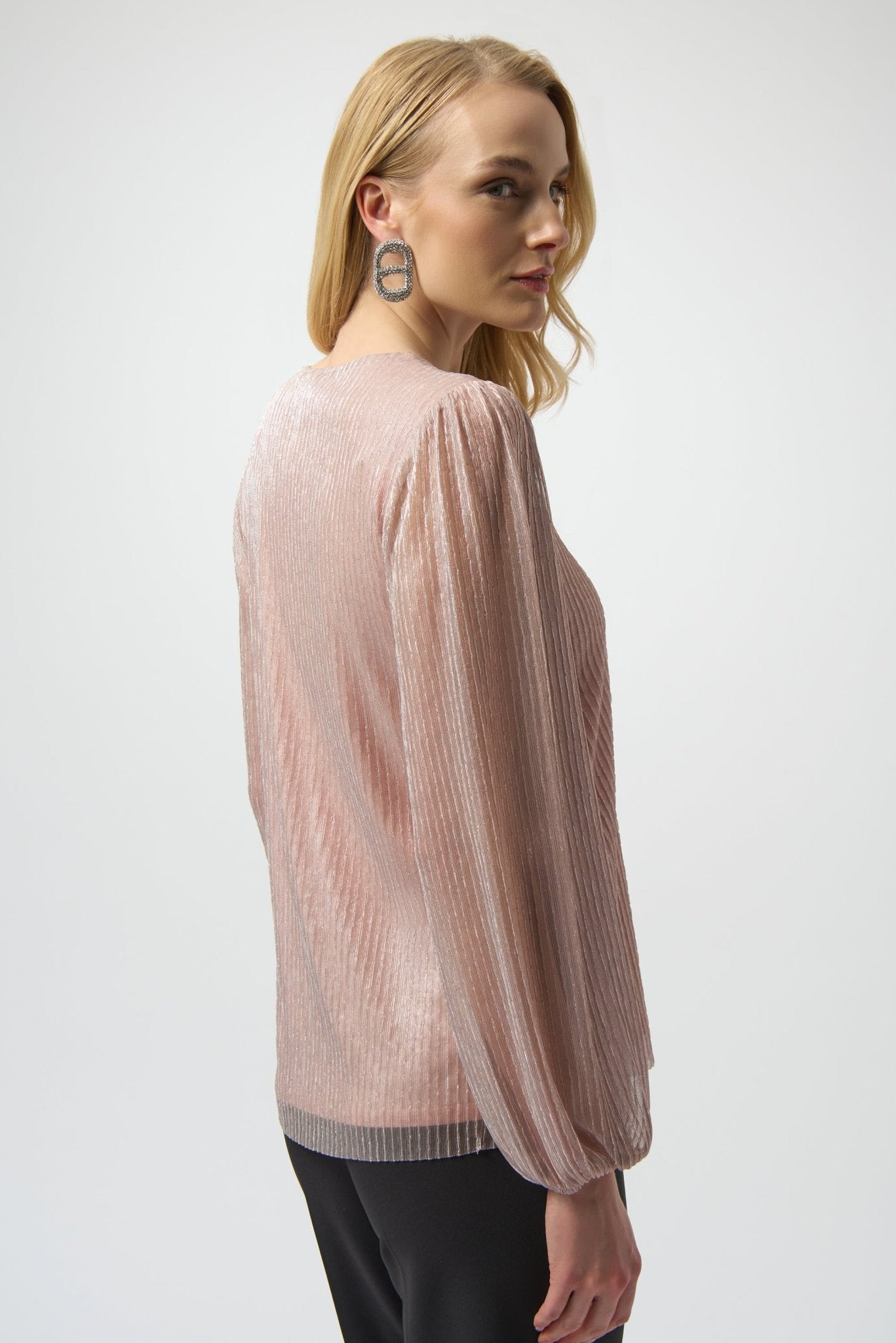 Shop Lurex Pleated Knit Straight Top - Joseph Ribkoff
