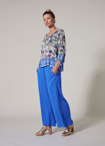 Shop Luxe Silk Pant | Corfu Blue - Loobies Story