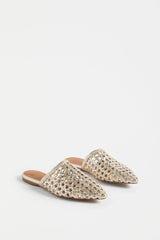 Elk Lyd Gold Leather Mules