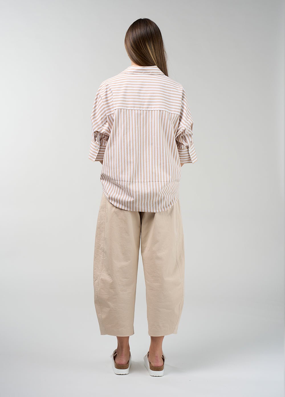 Shop Madly Sweetly Connect Stripe Shirt Stone - Madly Sweetly