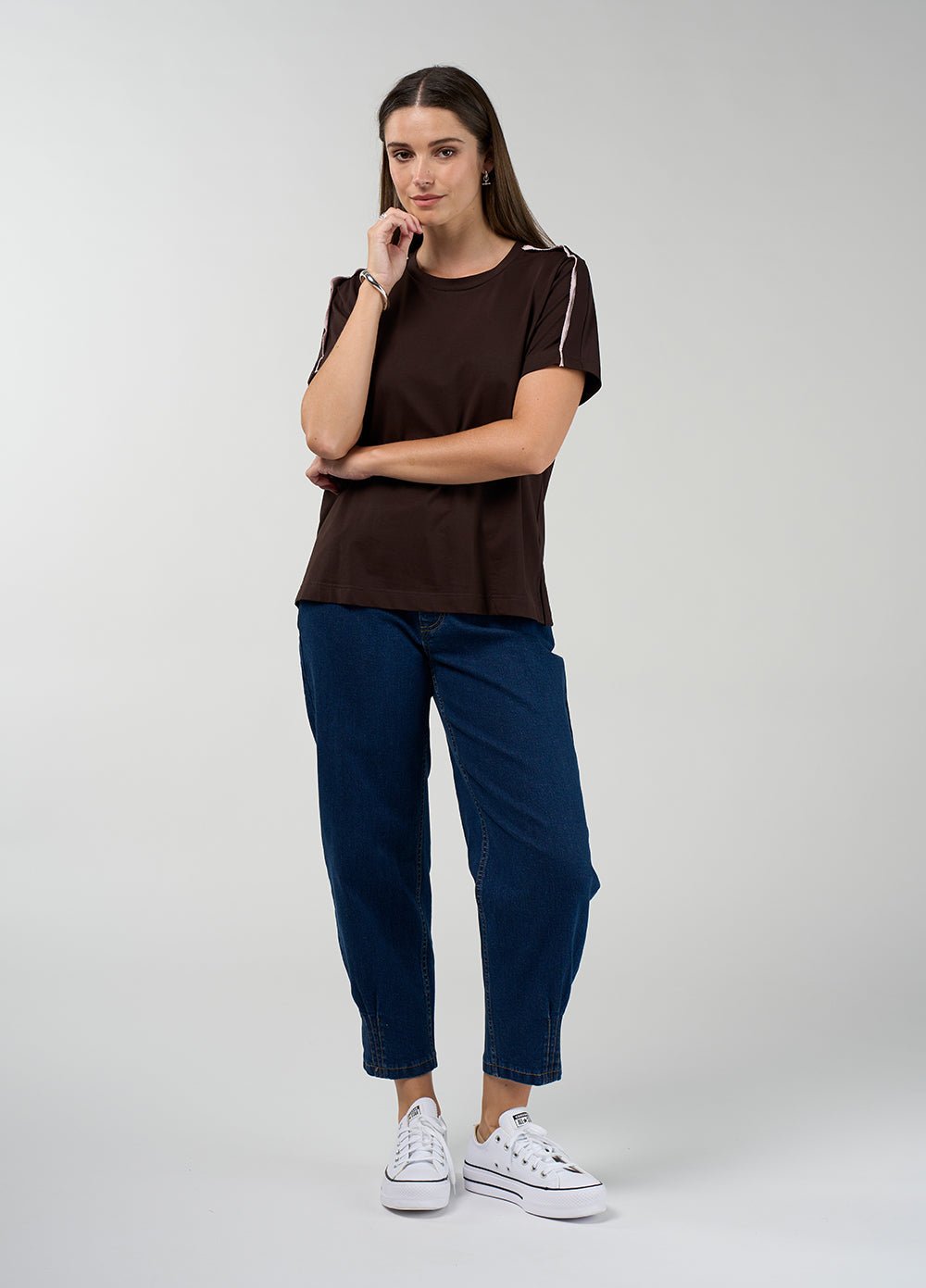 Shop Madly Sweetly Duality Tee MS1932 Chocolate/Blush - Madly Sweetly