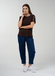 Shop Madly Sweetly Duality Tee MS1932 Chocolate/Blush - Madly Sweetly