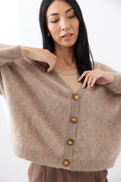 Shop Mae Cardi | Biscuit - Mia Fratino