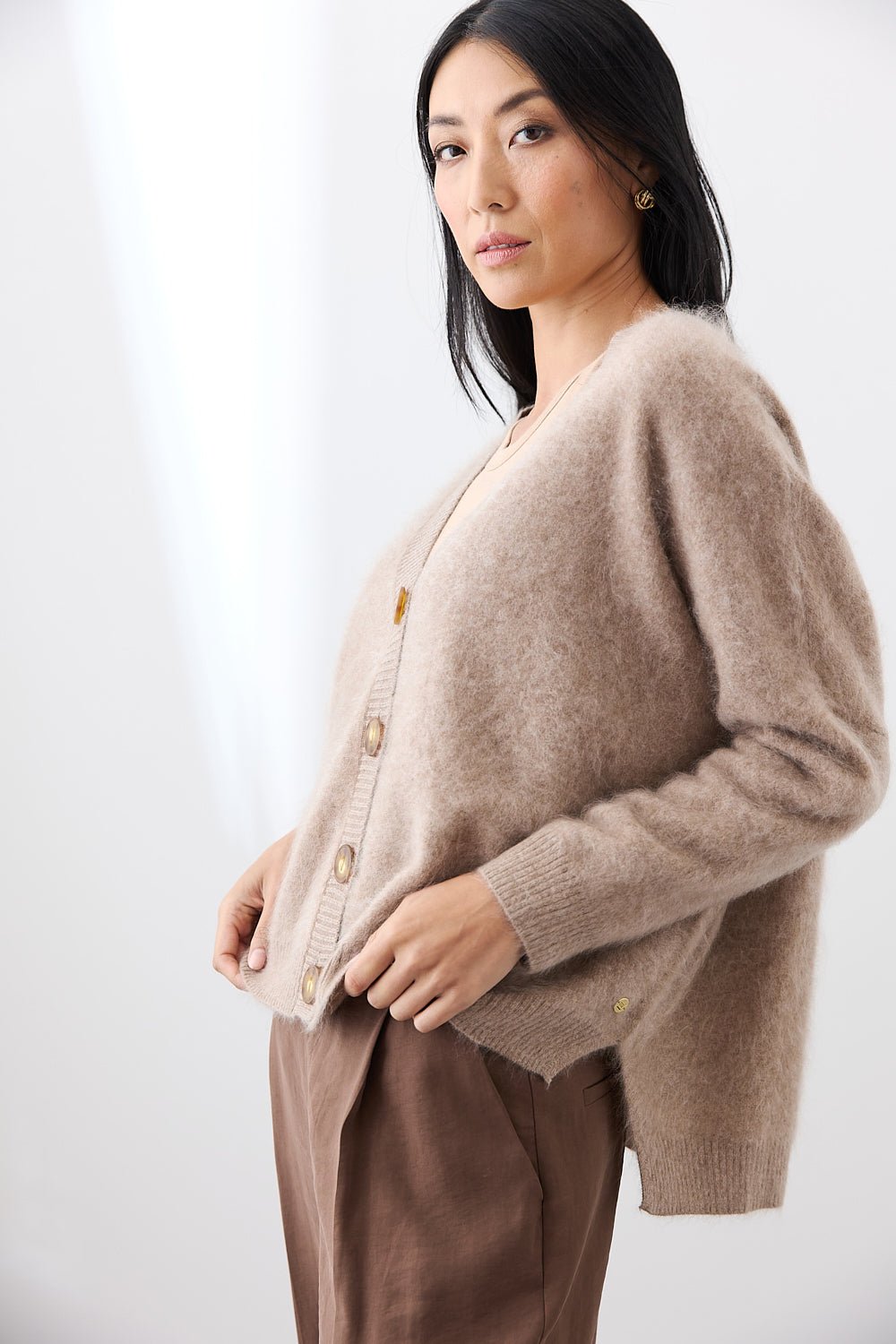 Shop Mae Cardi | Biscuit - Mia Fratino