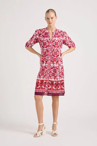 Shop Marilyn Ruby Button Cotton Dress - Lola Australia