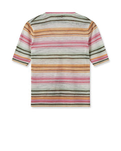 Shop Marin Short Sleeve Linen Knit Tee | Begonia Pink - MOS MOSH