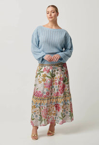 Shop Marley Merino Cotton Knit Top in Cornflower - OnceWas