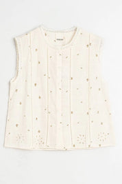 Indi & Cold Stamp Print Shirt Ecru