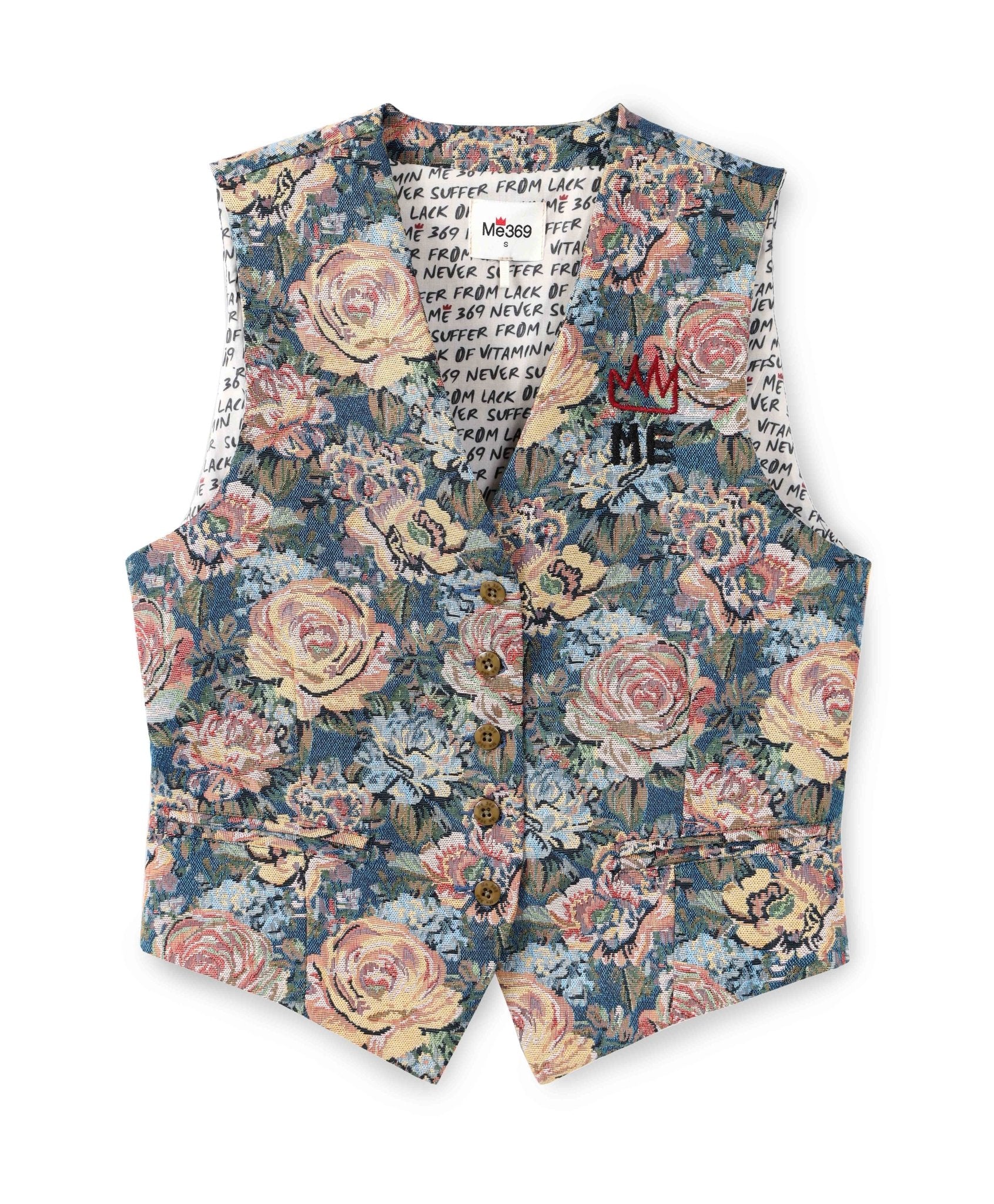 Shop Me369 Blair Rose Blue Jacquard Vest - Me369