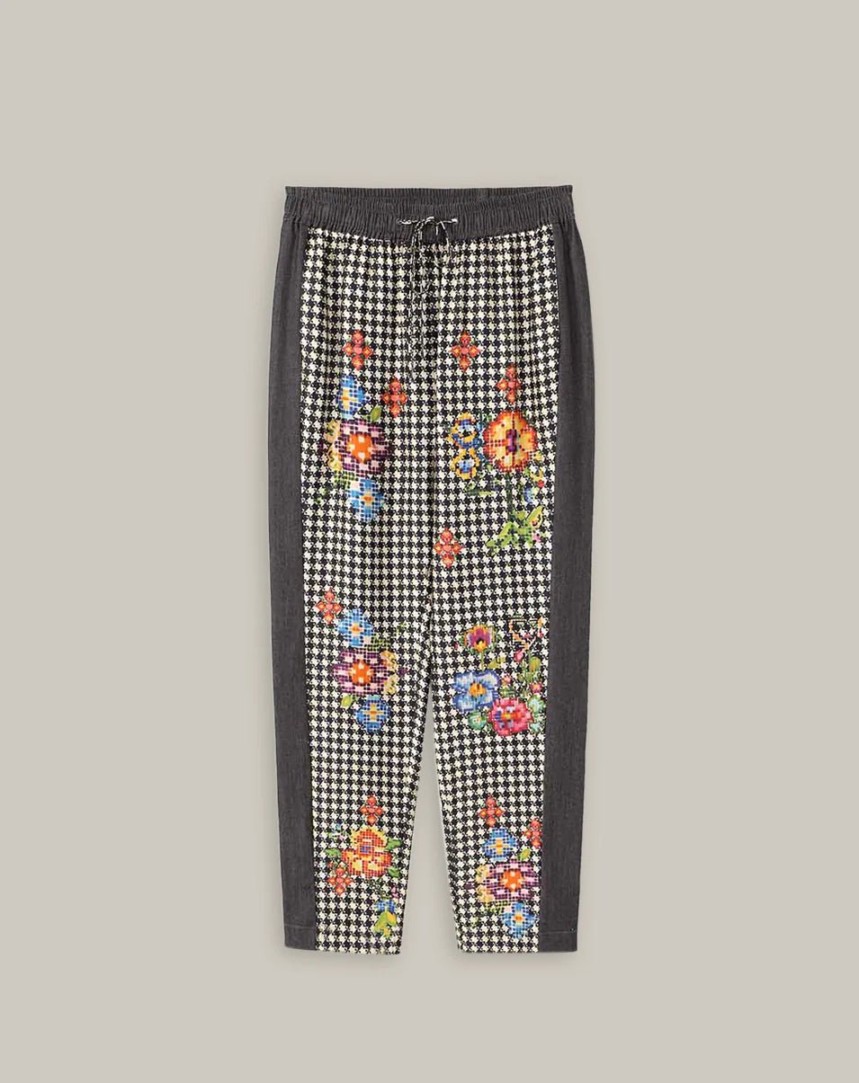 Shop Me369 Ember Black Denim Track Pants - Me369