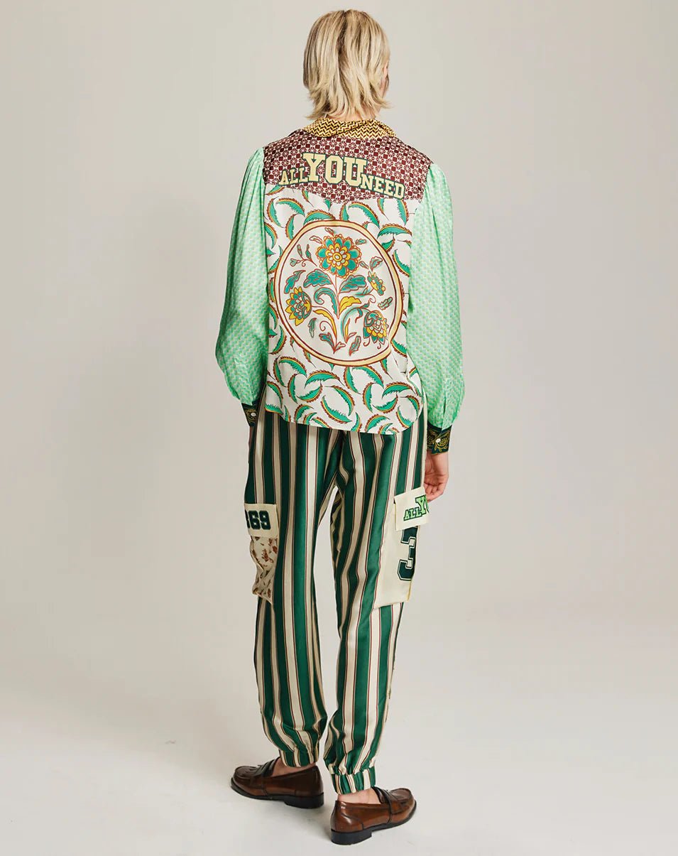 Shop Me369 Grace Sporty Jade Cropped Shirt - Me369