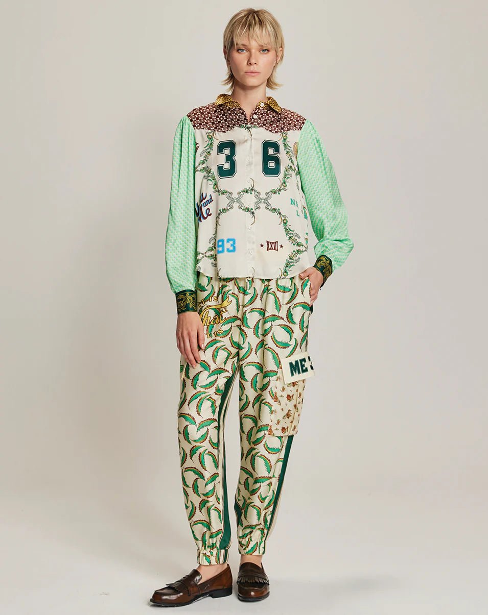 Shop Me369 Grace Sporty Jade Cropped Shirt - Me369