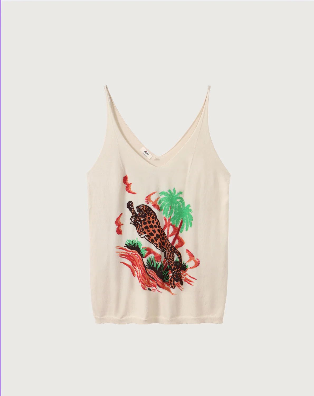 Shop Me369 Leo Tiger Cotton Tank Top - Me369