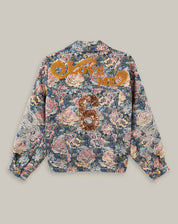 Shop Me369 Noelle Rose Blue Jacquard Jacket - Me369
