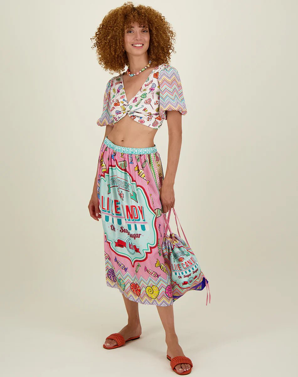 Shop Me369 Vanessa Printed Midi Skirt | Candy - Me369