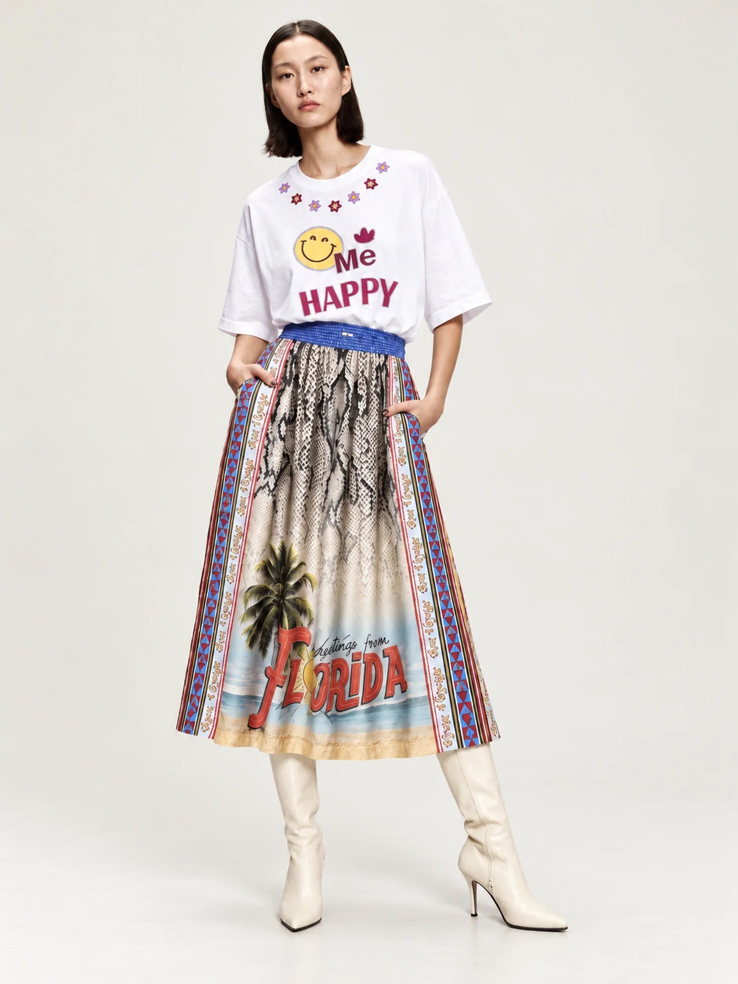Shop Me369 Vanessa Printed Midi Skirt – Snake - Me369