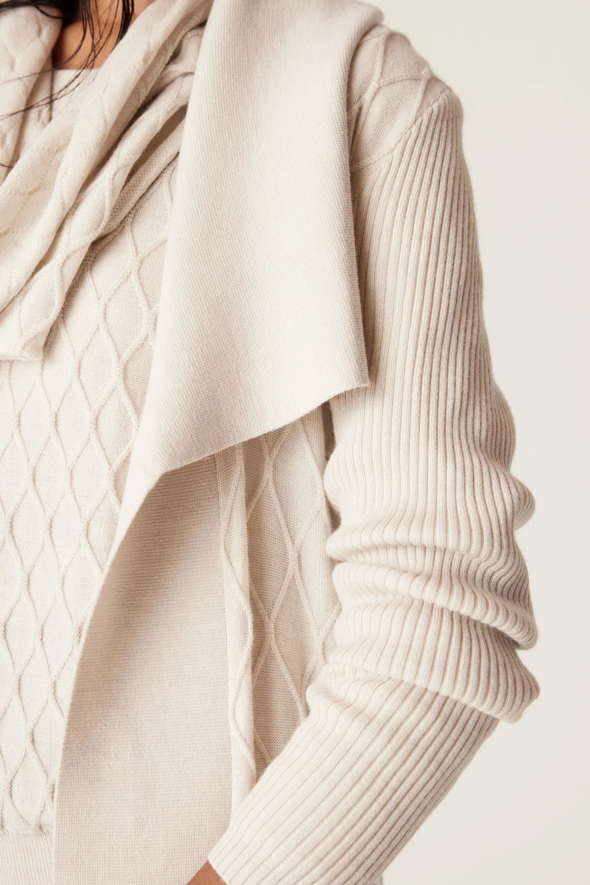 Shop Merino Long Wrap Cardigan | Antique White - Cable Melbourne