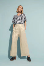 Shop Metalen Gold Linen Wide Leg Pant - Elk The Label