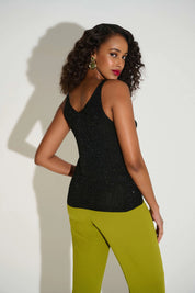 Shop Metallic Knitted Camisole with Rhinestones - Joseph Ribkoff