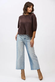 Shop Mia Fratino Eliza Brushed Cashmere/Merino Tee - Mia Fratino