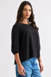 Shop Mia Fratino Eliza Brushed Cashmere/Merino Tee - Mia Fratino