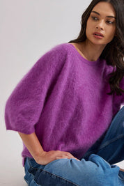 Shop Mia Fratino Eliza Brushed Cashmere/Merino Tee - Mia Fratino