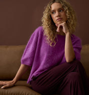 Shop Mia Fratino Eliza Brushed Cashmere/Merino Tee - Mia Fratino