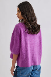 Shop Mia Fratino Eliza Brushed Cashmere/Merino Tee - Mia Fratino
