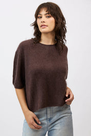 Shop Mia Fratino Eliza Brushed Cashmere/Merino Tee - Mia Fratino