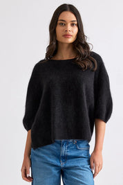 Shop Mia Fratino Eliza Brushed Cashmere/Merino Tee - Mia Fratino