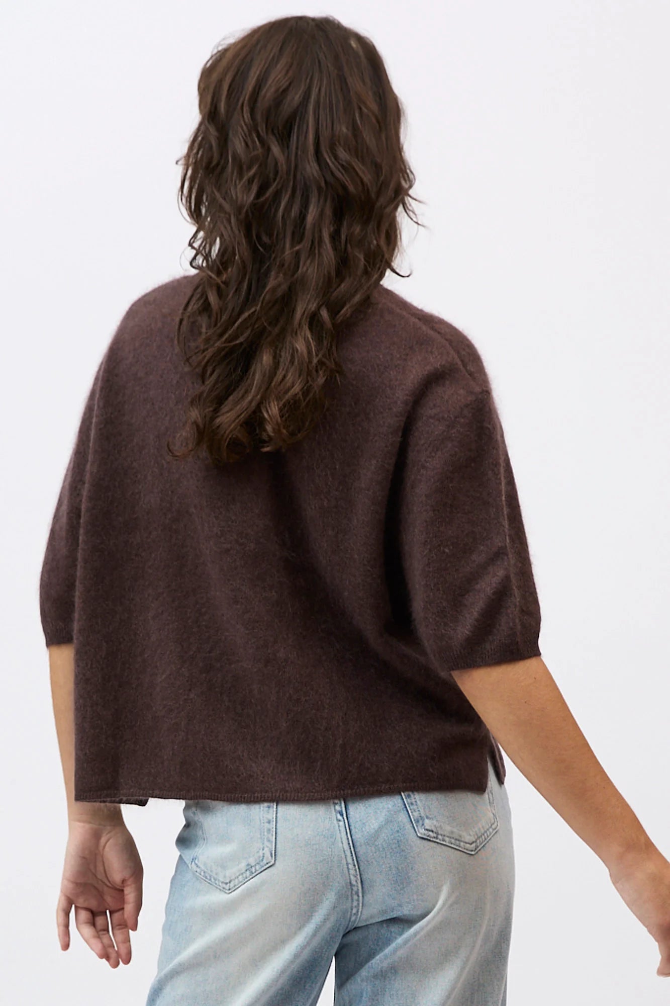 Shop Mia Fratino Eliza Brushed Cashmere/Merino Tee - Mia Fratino