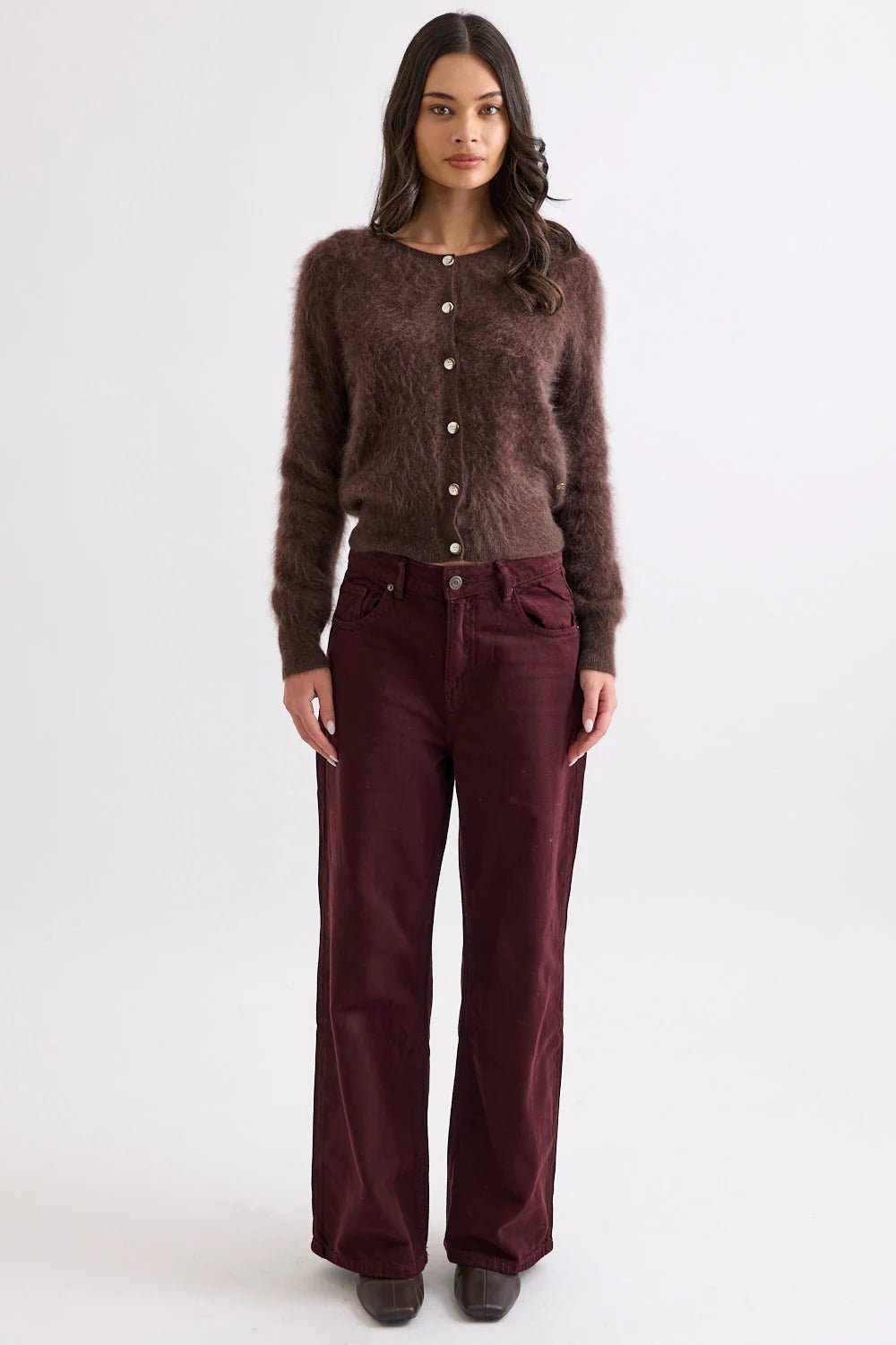 Shop Mia Fratino Sierra Brushed Cashmere/Merino Cardi - Mia Fratino