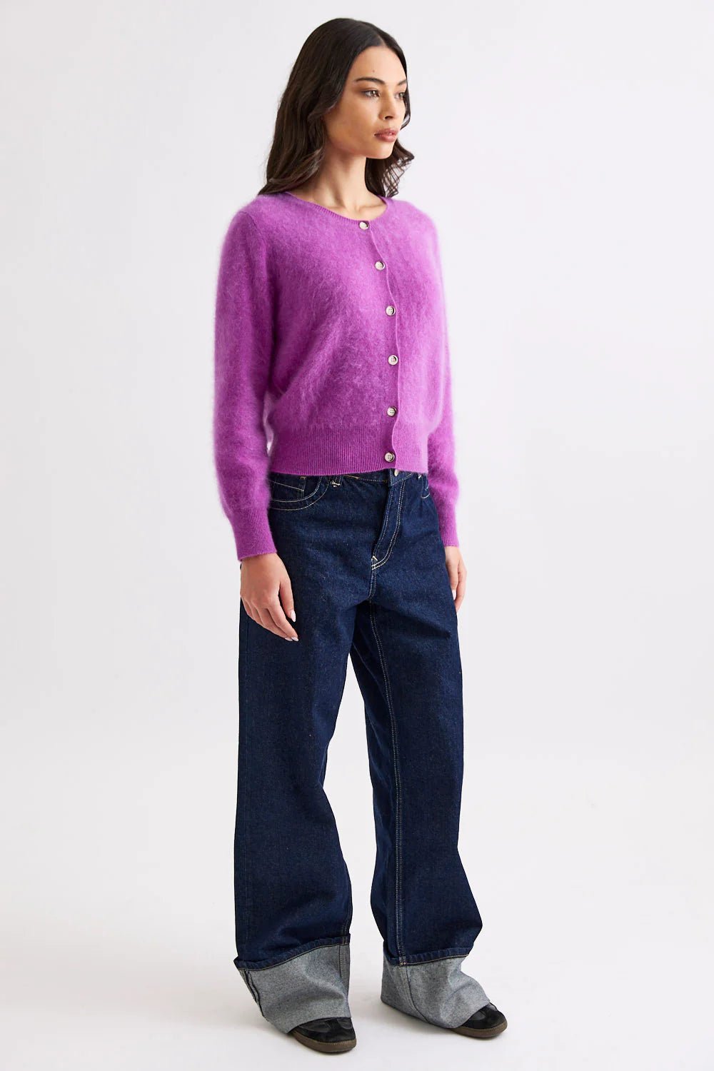 Shop Mia Fratino Sierra Brushed Cashmere/Merino Cardi - Mia Fratino