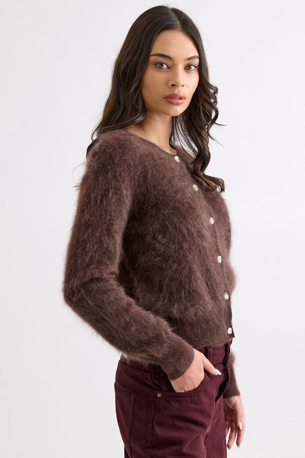 Shop Mia Fratino Sierra Brushed Cashmere/Merino Cardi - Mia Fratino