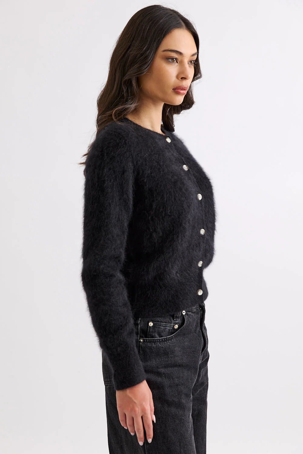 Shop Mia Fratino Sierra Brushed Cashmere/Merino Cardi - Mia Fratino