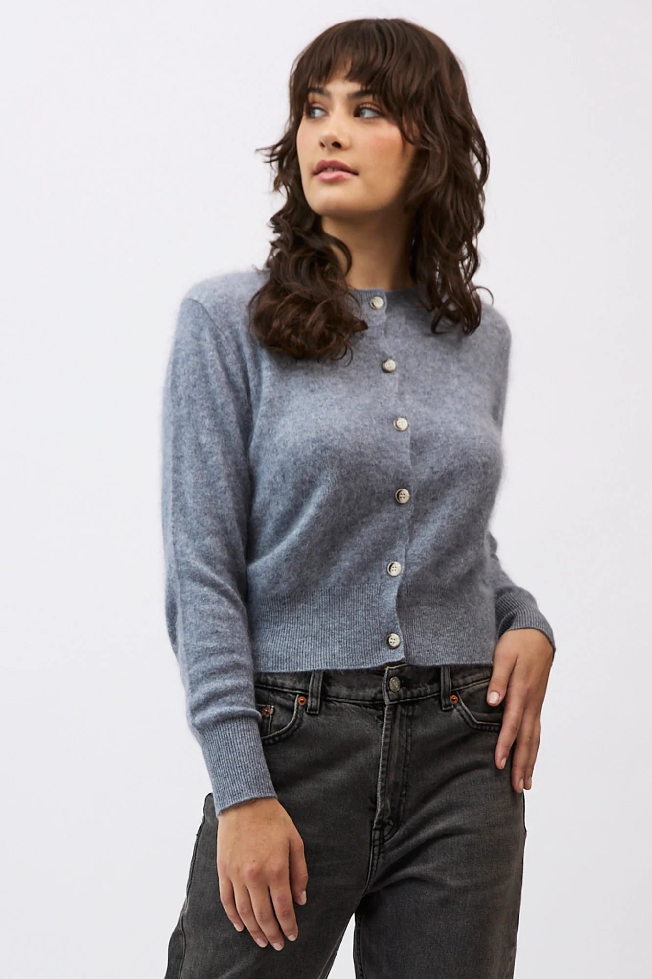 Shop Mia Fratino Sierra Brushed Cashmere/Merino Cardi - Mia Fratino