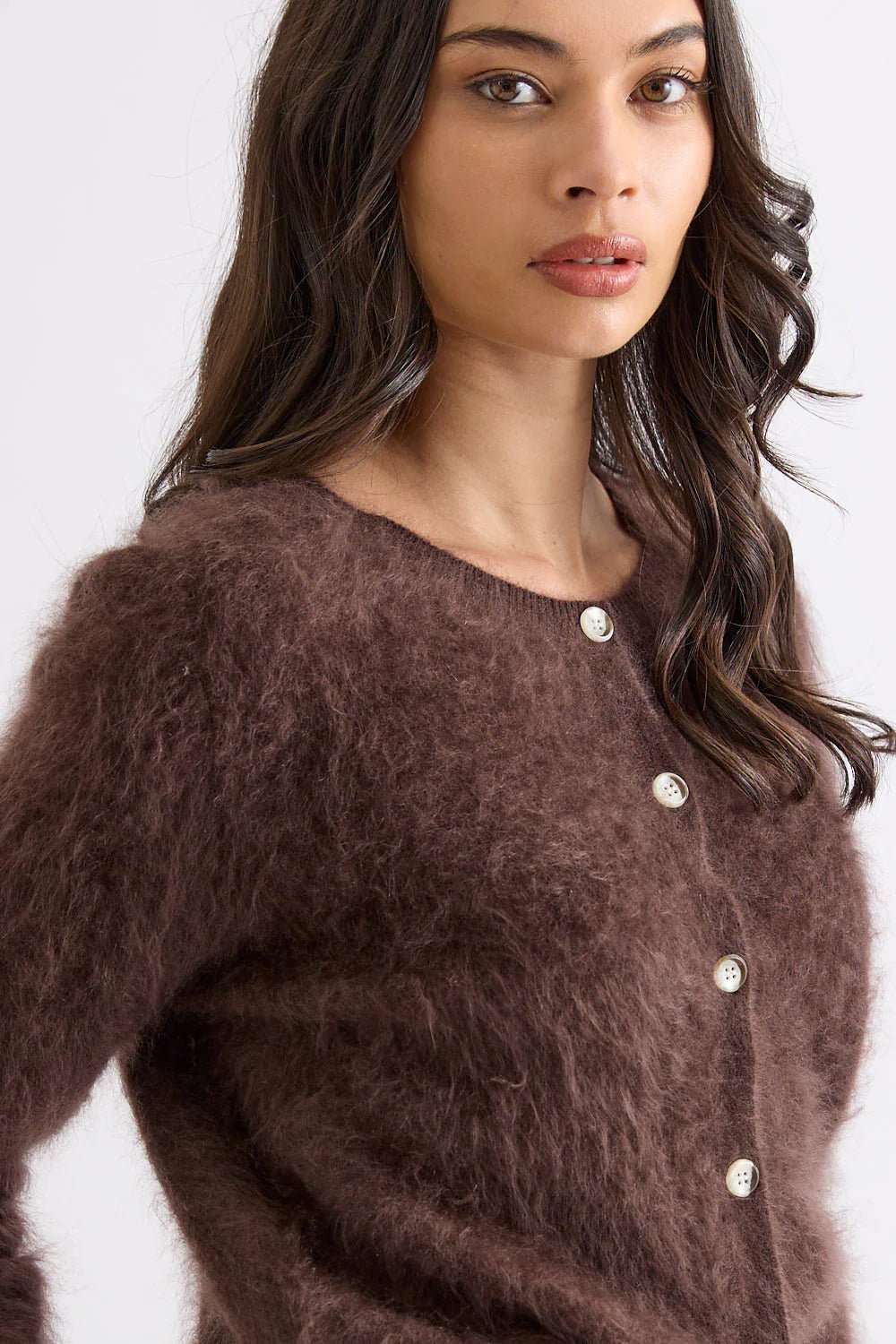 Shop Mia Fratino Sierra Brushed Cashmere/Merino Cardi - Mia Fratino