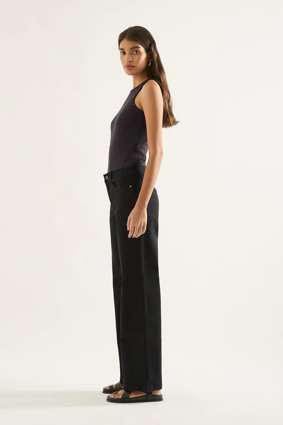 Shop Mia Mid Wide Leg Jean | Black - Outland Denim