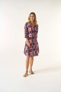 Shop Middy Poppy Cotton Dress Camogli | Coral - Oneseason Australia