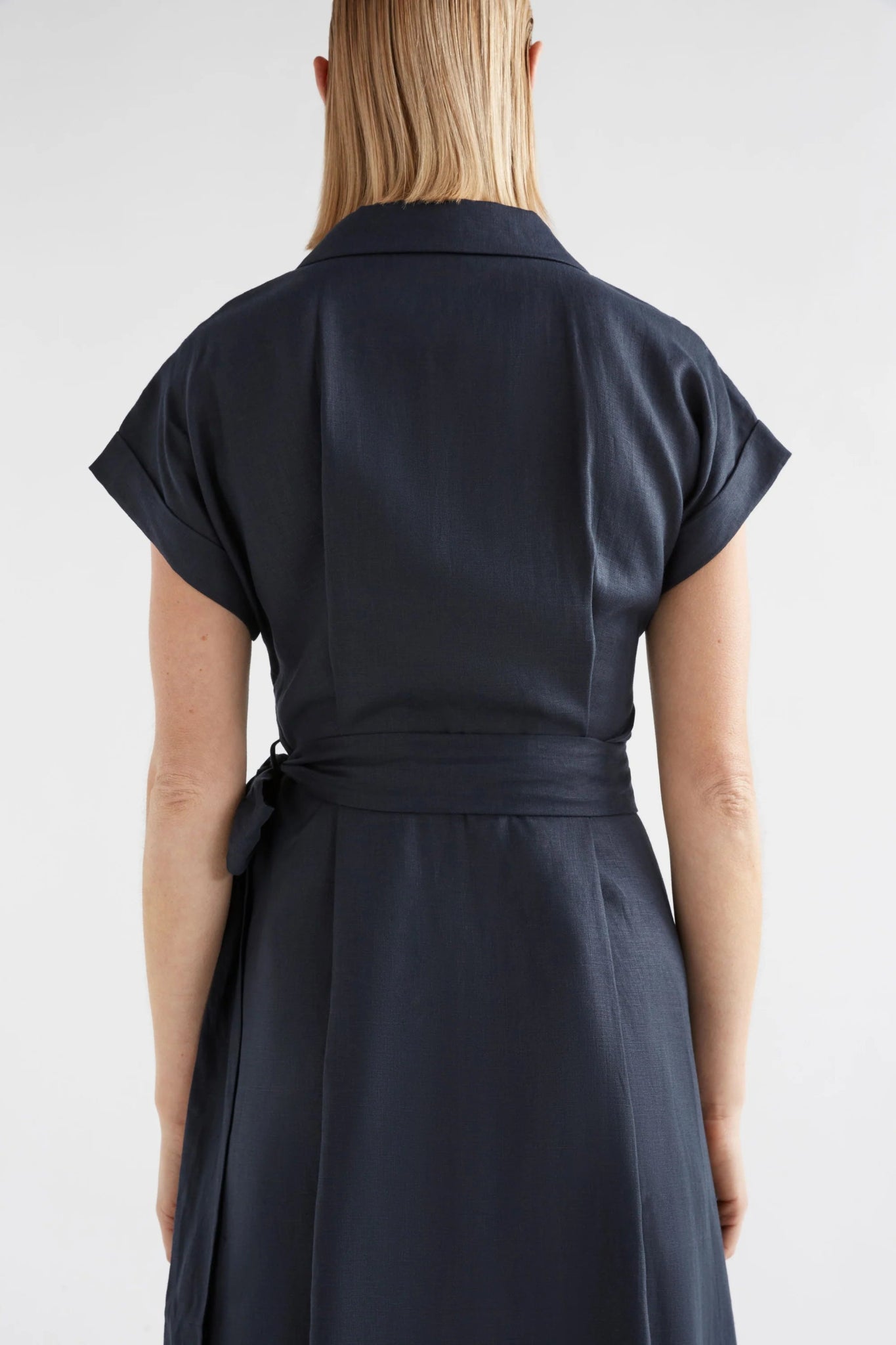 Shop Minnen Wrap Shirt Dress | Space Blue - Elk The Label