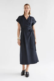 Shop Minnen Wrap Shirt Dress | Space Blue - Elk The Label