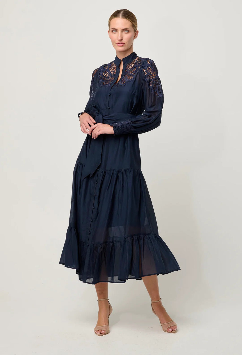 Shop Mirador Cotton Silk Maxi Dress in Night Sky - OnceWas