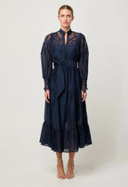 Shop Mirador Cotton Silk Maxi Dress in Night Sky - OnceWas