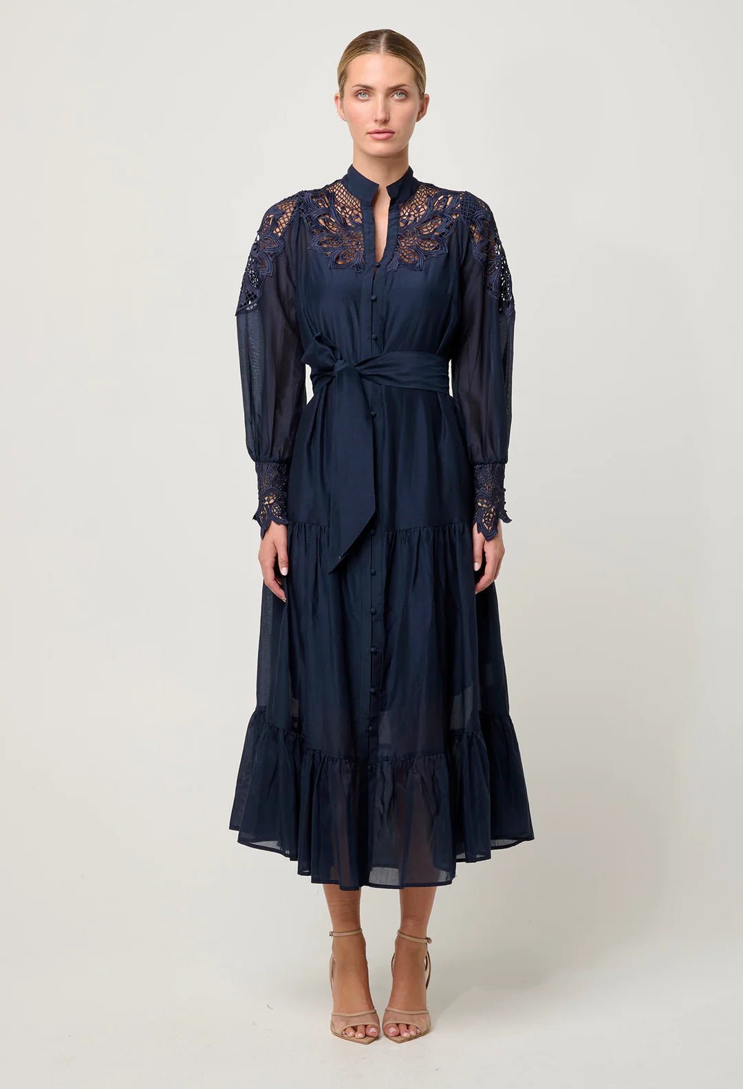 Shop Mirador Cotton Silk Maxi Dress in Night Sky - OnceWas